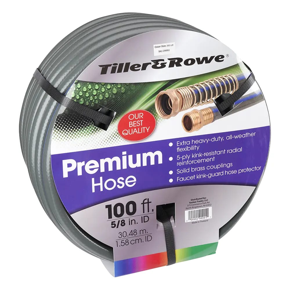 Tiller & Rowe Premium Extra Heavy-Duty 5/8" Garden Hose, 100'