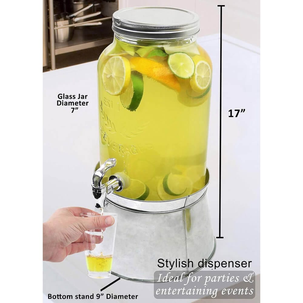 Estilo Glass Mason Jar Beverage Dispenser