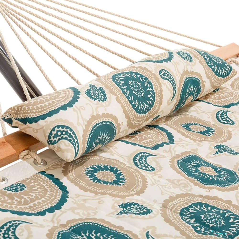 Large 36 Quilted Fabric Hammock with Hammock Stand, Medallion