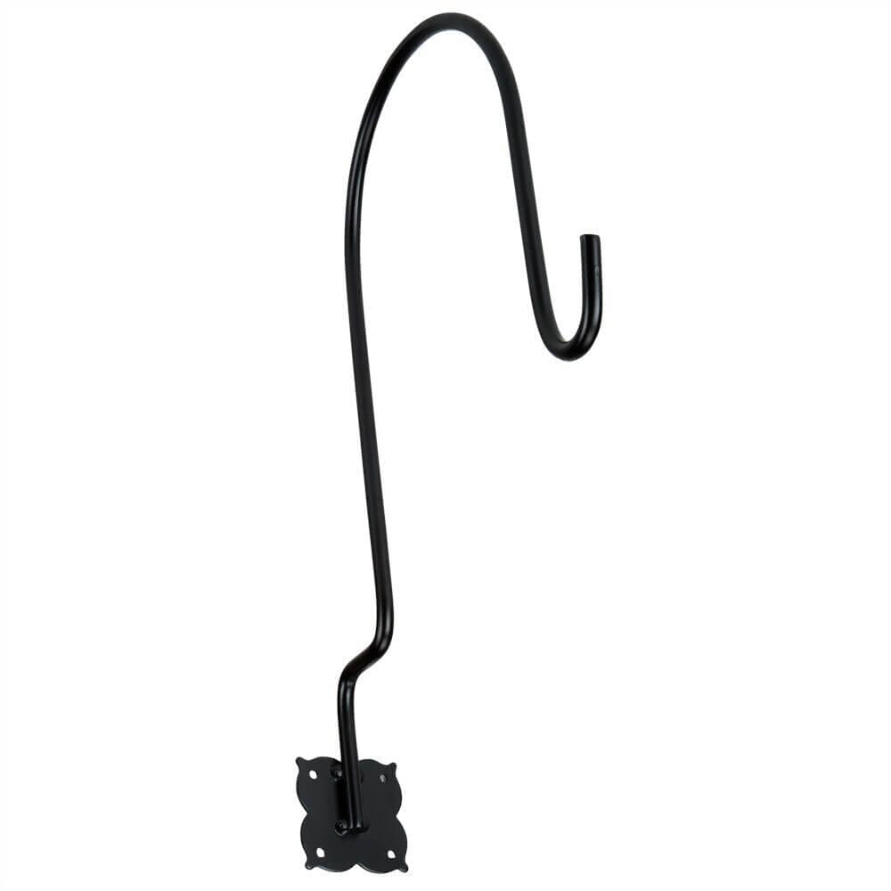 Wrought Iron Deck Wall-Mount Shepherd Hook, 18"