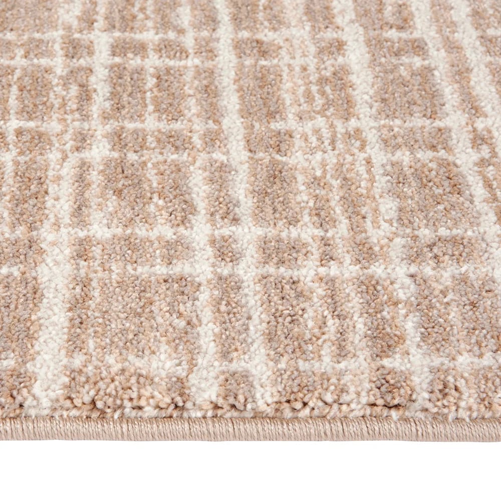 Hazel Collection 9' x 12' Plaid Area Rug, Beige & Ivory