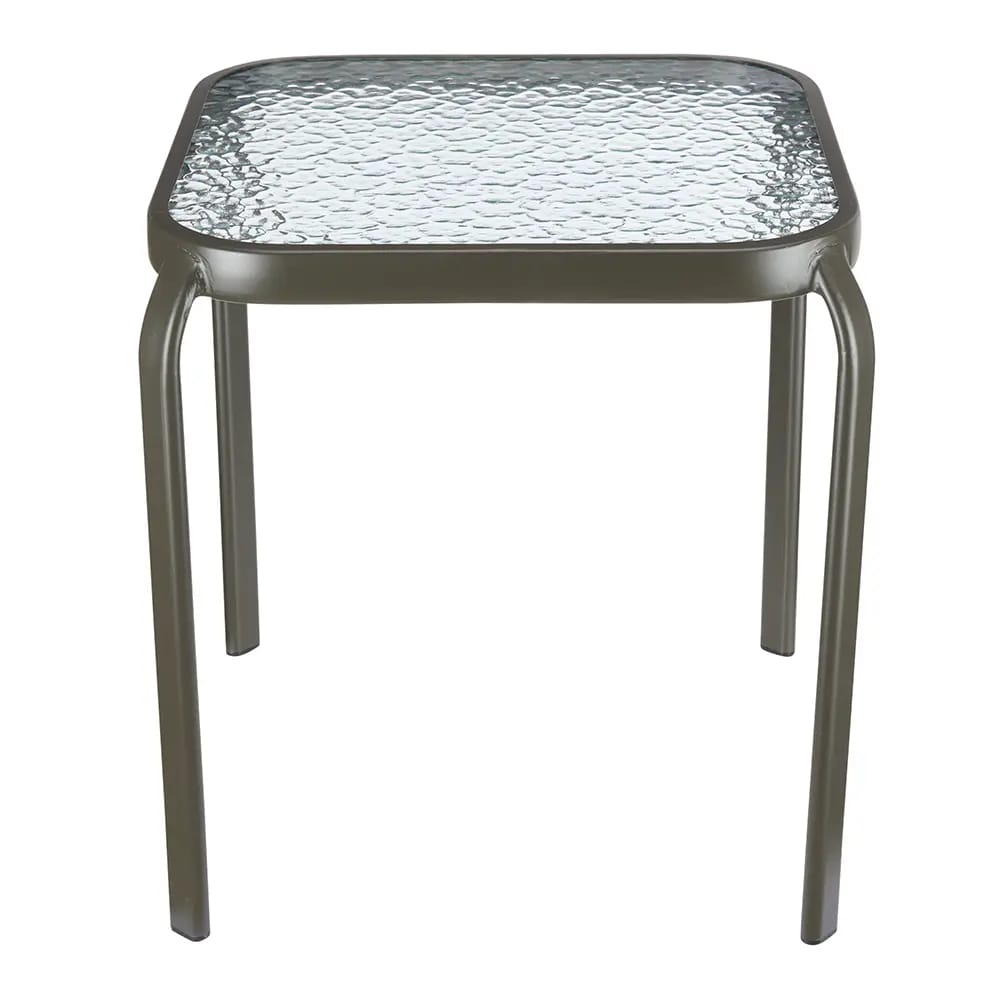 Outdoor Living 16-inch Glass Top End Table