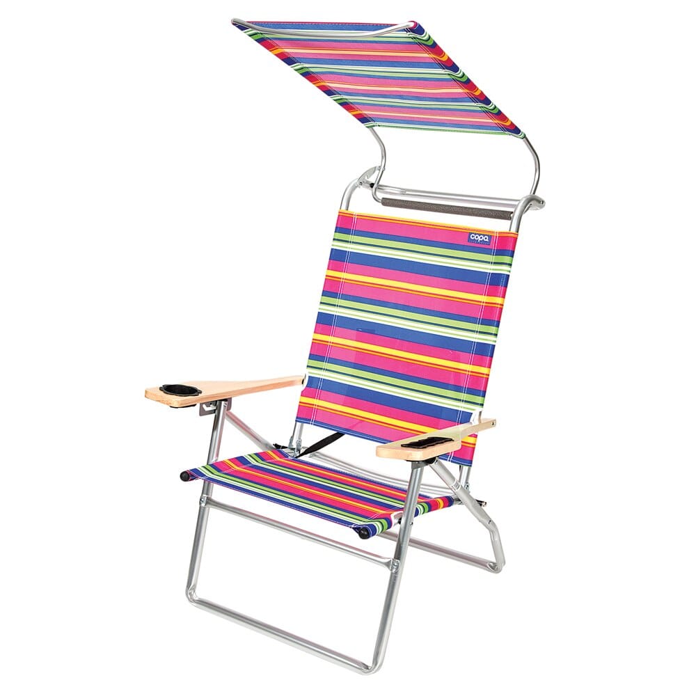 4 Position High-Back Beach Chair with Canopy