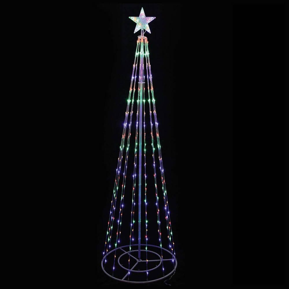 Alpine LED 8-Function 48" Multicolor Outdoor Christmas Tree Decoration