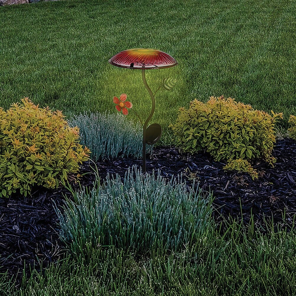 Outdoor Living Accents Solar Mushroom Stake Light, 25"