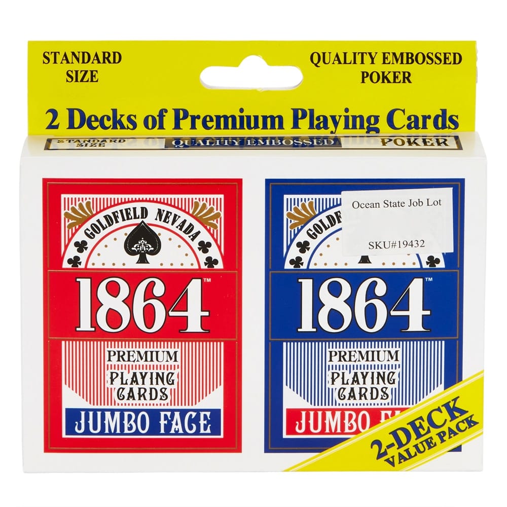 1864 Premium Jumbo Face Playing Cards, 2-Deck