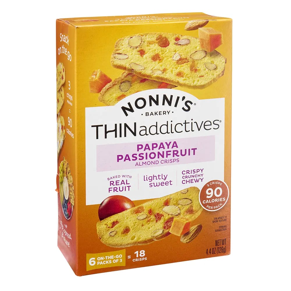 Nonni's THINaddicitves Papaya Passionfruit Almond Crisps, 4.4 oz