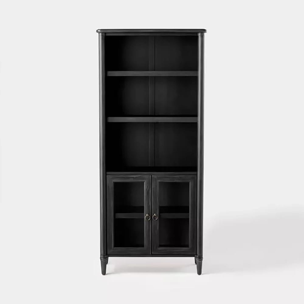 Threshold Killybrooke Glass 2-Door Accent Cabinet, Black