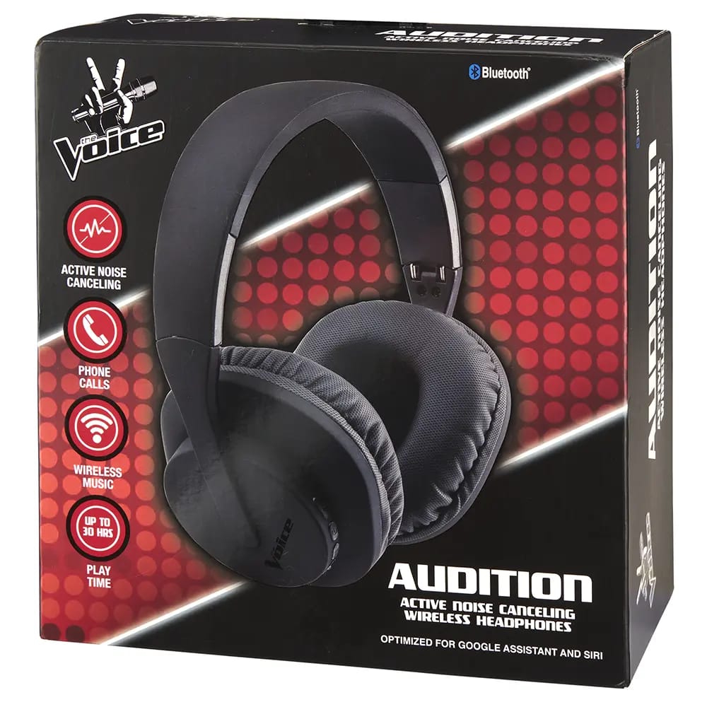 The Voice Audition Active Noise Cancelling Wireless Headphones, Black