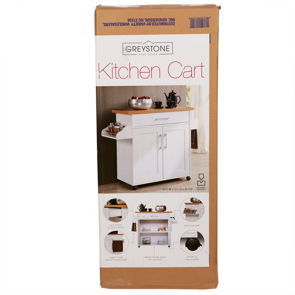 Hodedah Kitchen Cart with Spice Rack