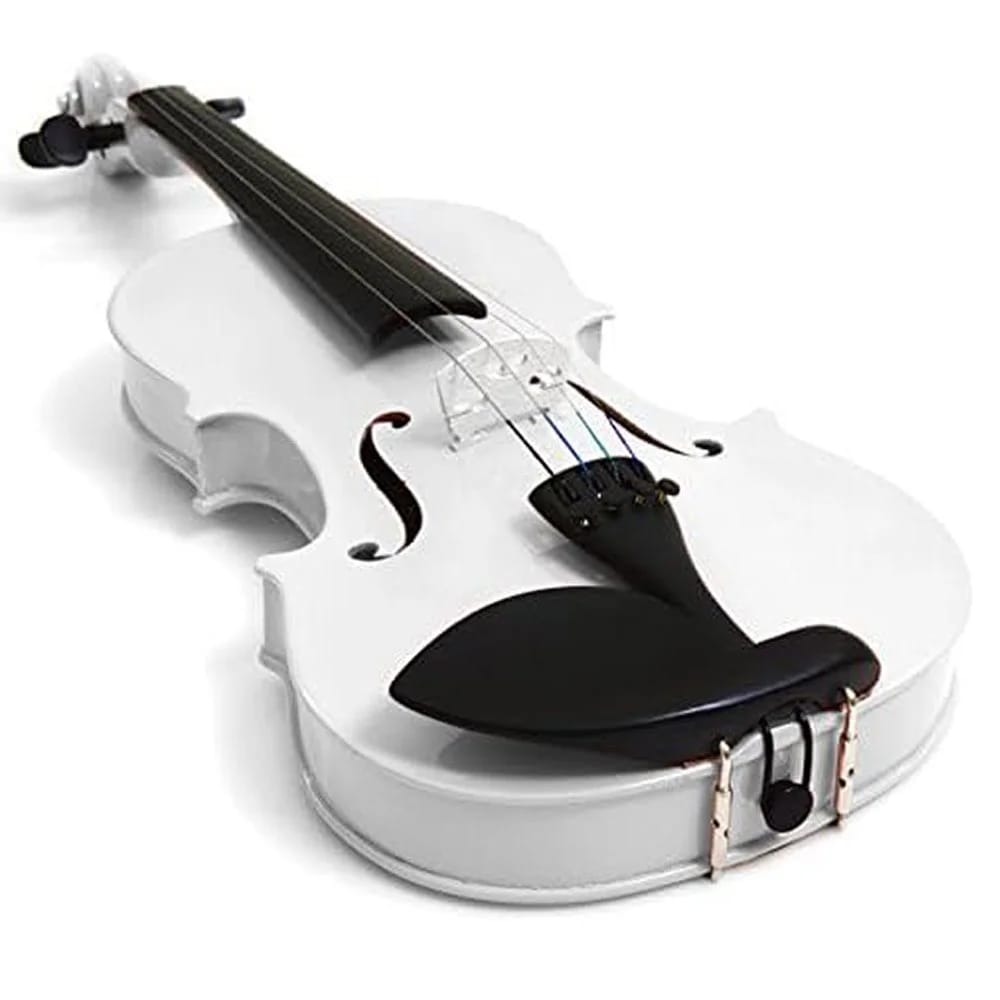 Mendini 16" Solid Wood Viola, White