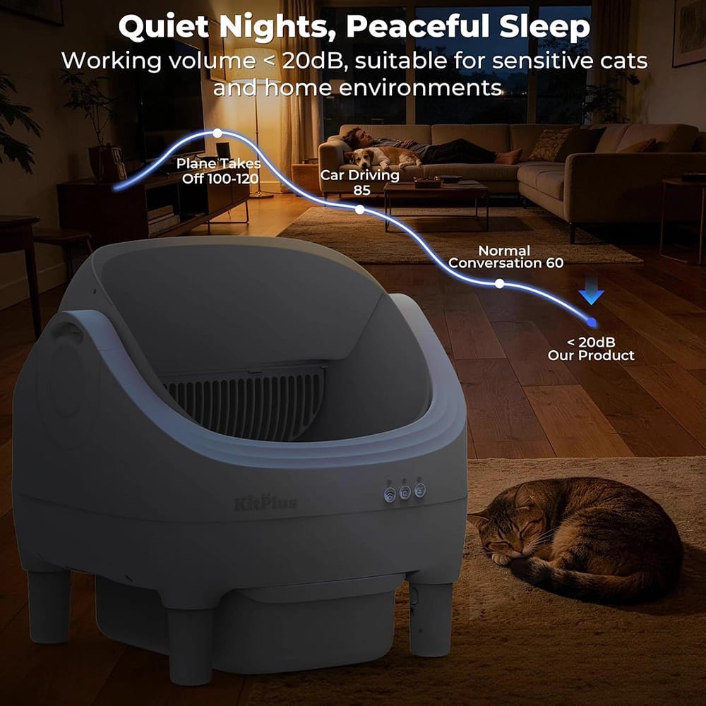 KitPlus Self Cleaning Litter Box, White