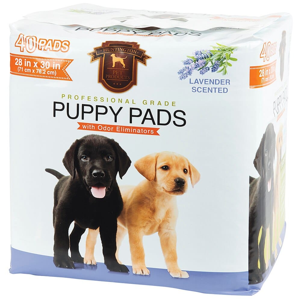 Huntington Pet Products Professional Grade 28"x30" Lavender Scented Puppy Pads with Odor Eliminators, 40 Count