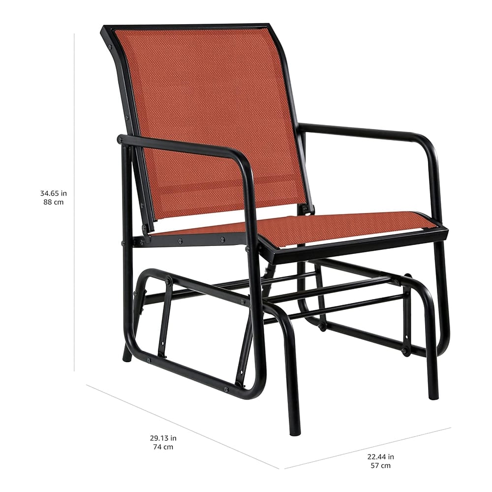 Patio Sling Glider Chair, Orange