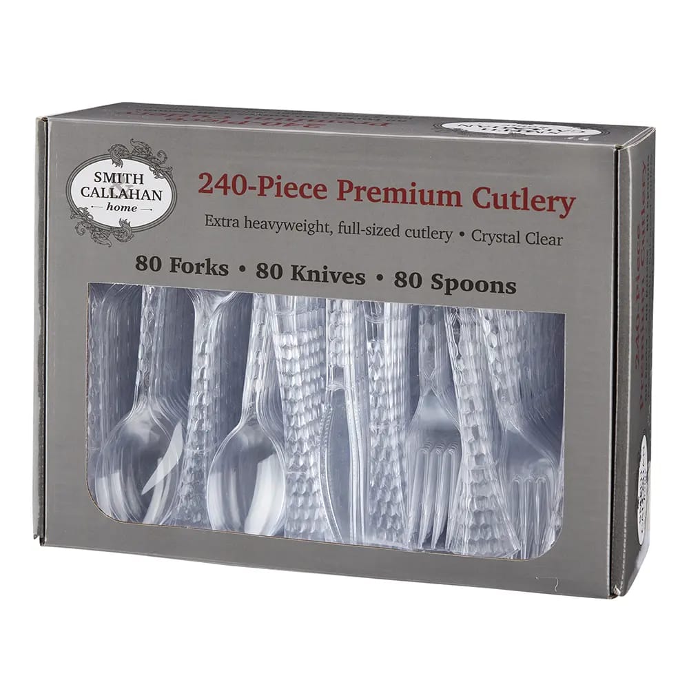 Smith & Callahan 240-Piece Premium Cutlery, Clear