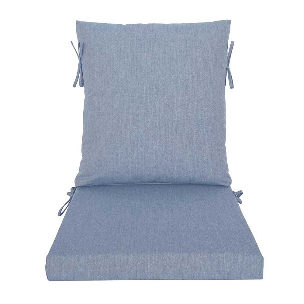 OutdoorLiving Furnishings Acrylic High Back Patio Cushion with 3M Scotchgard, Denim