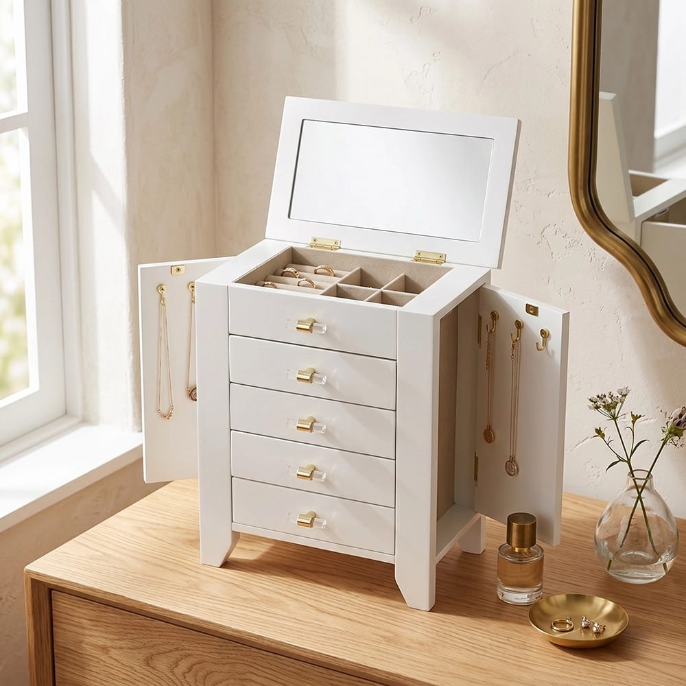 Hives & Honey Chelsea Jewelry Chest, White