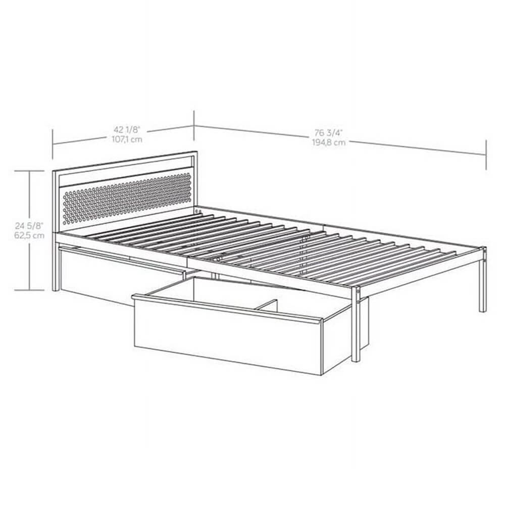 Sauder Boulevard Cafe Twin Mate's Bed with Drawers, Black/Vintage Oak