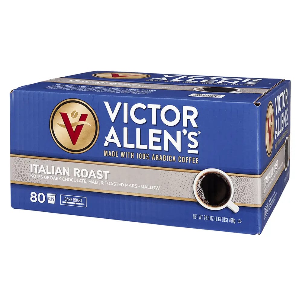 Victor Allen's Italian Dark Roast Coffee Cups, 80 Count