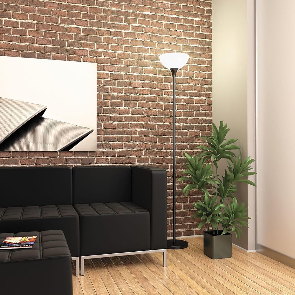 Alera ALE Floor Lamp, Black, 71"