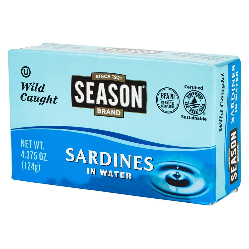 Season Brand Sardines in Water, 4.375 oz