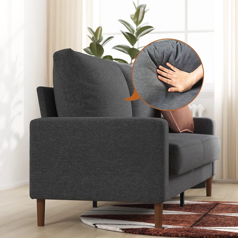 Zinus Colton Upholstered Sofa, Dark Gray