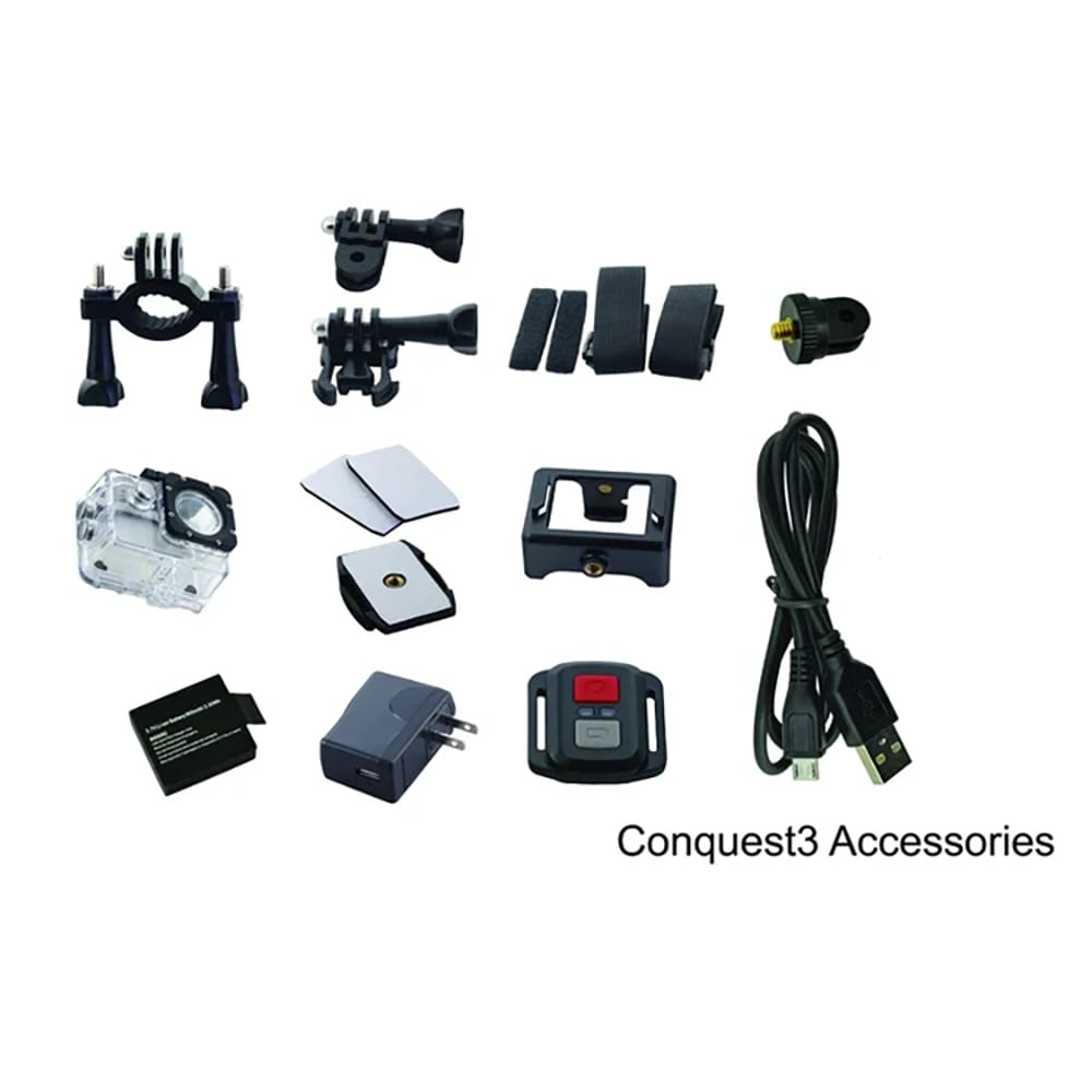 Coleman Conquest3 4K Ultra HD & 16.0 MP Waterproof Sports Camera Kit, Black