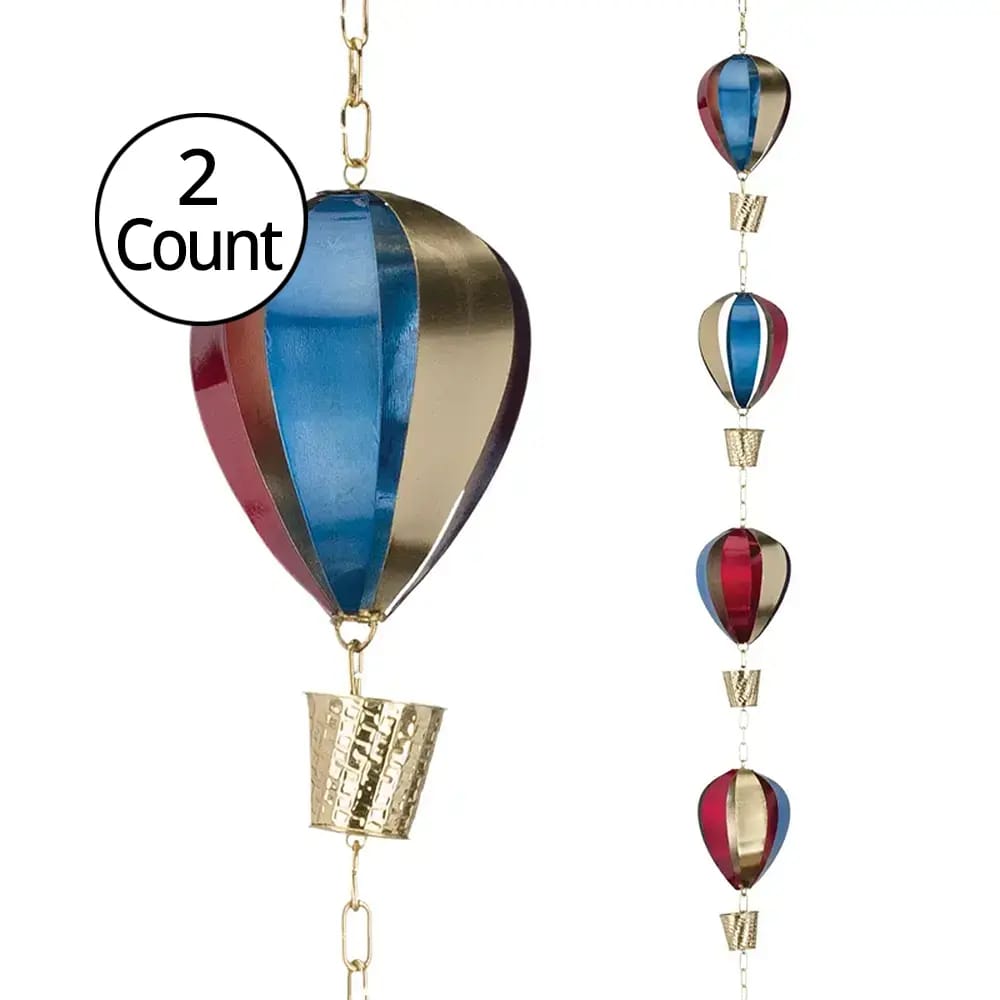 Regal Art & Gift Rain Chain Hot Air Balloon, 2 Count