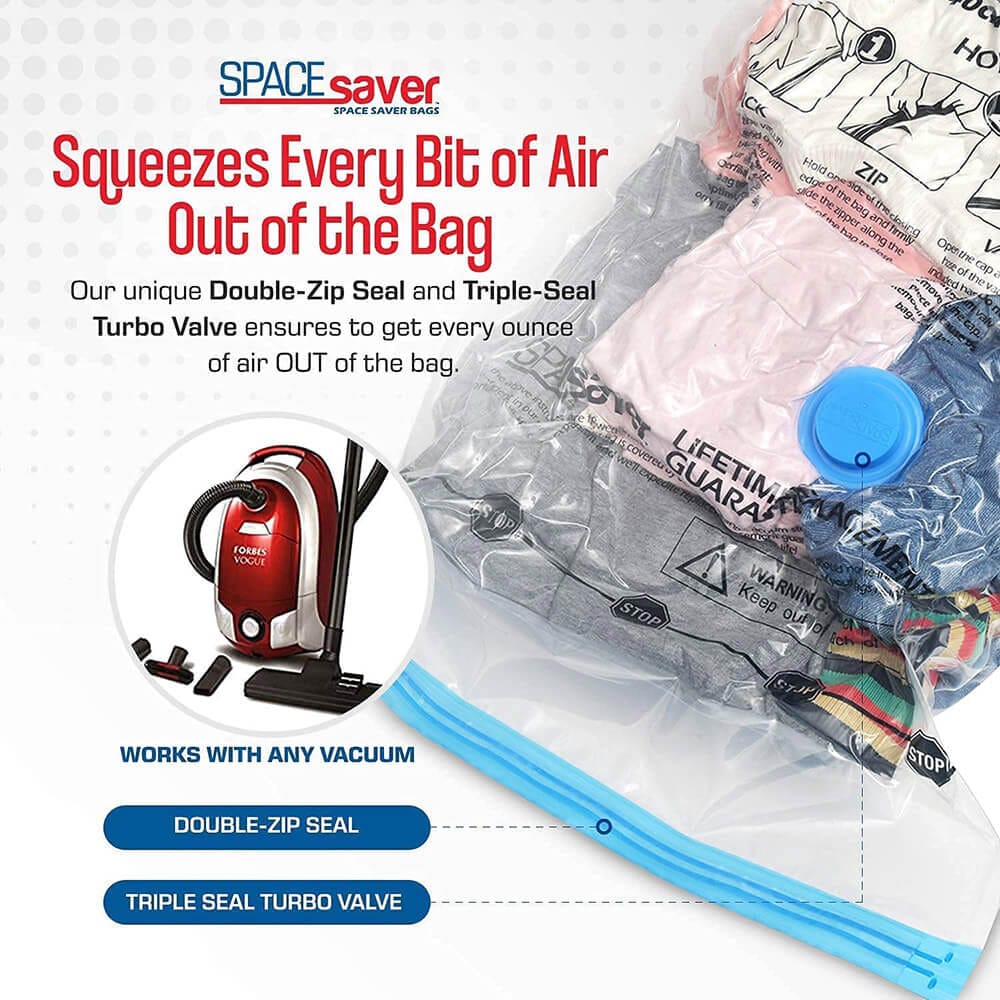 Spacesaver Premium Space Saver Vacuum Storage Bags Variety Pack, Medium, Large, & Jumbo, 6-Pack