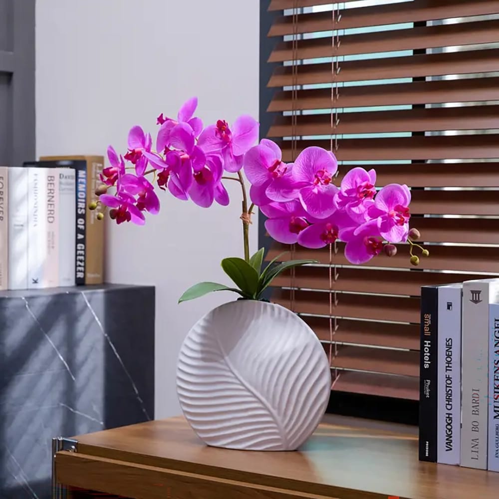 Vintage Home 19" Orchid in Ceramic Planter, Purple, 2 Count