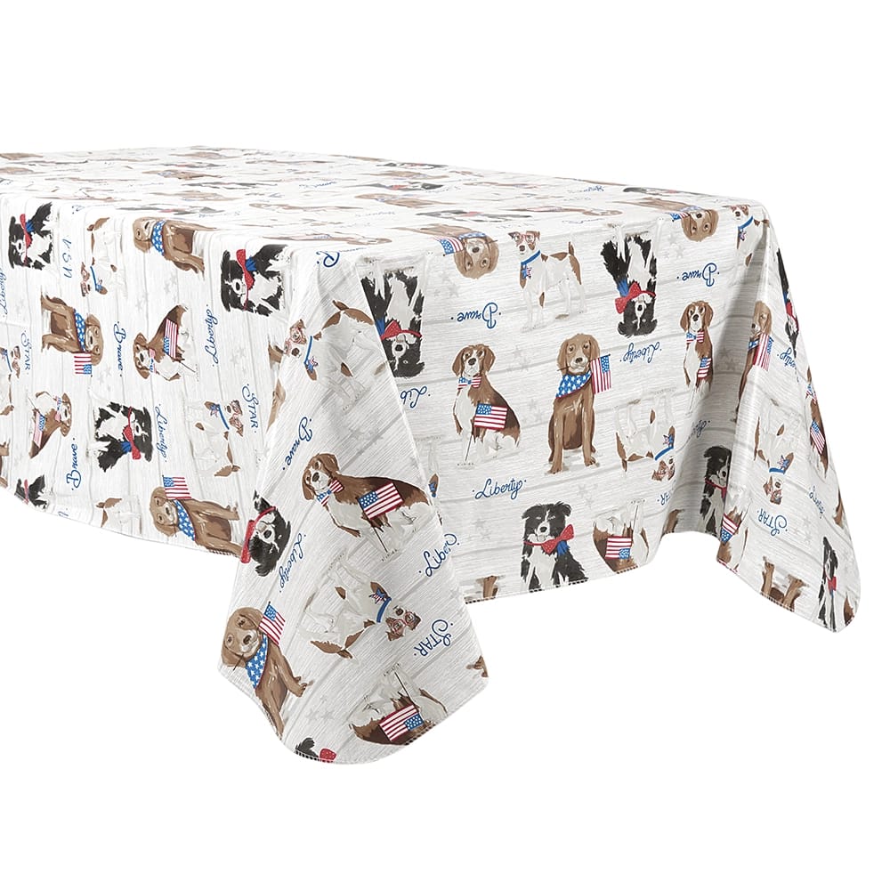 Americana Vinyl Tablecloth with Flannel Backing