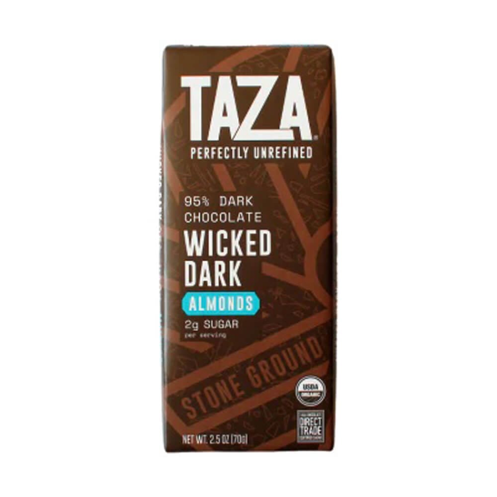 Taza Wicked Dark Organic Chocolate with Almonds, 2.5 oz