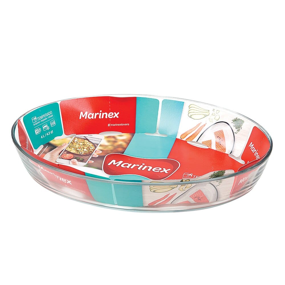 Marinex Glass Bakeware Oval Pan, 4.2 qt