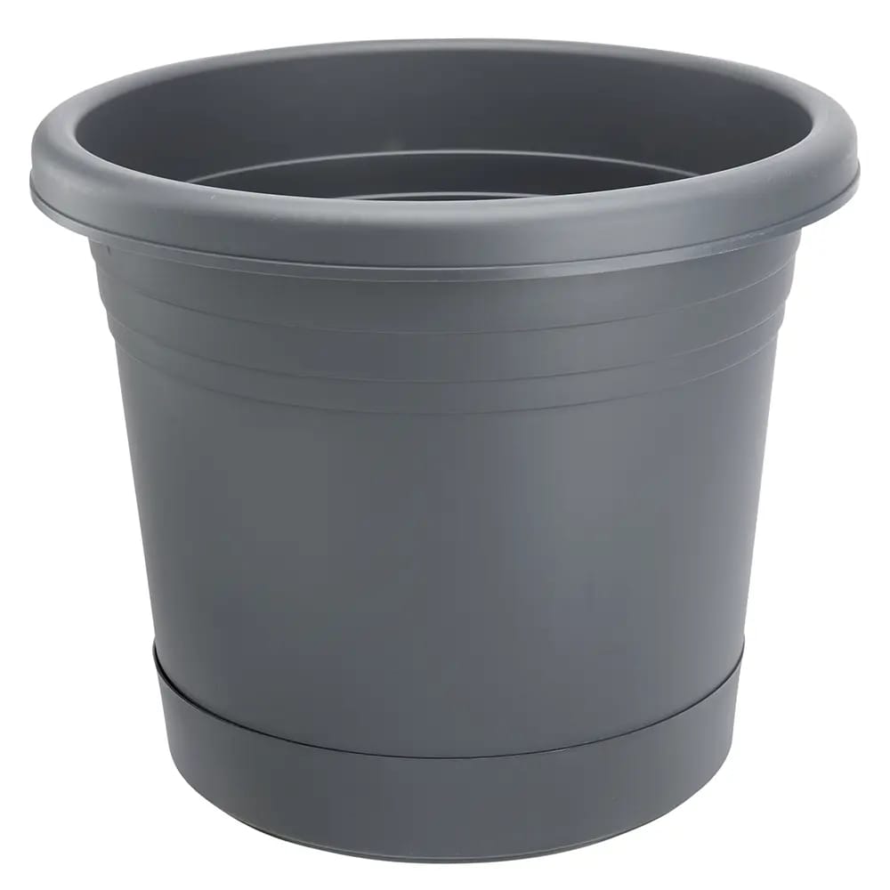 RUGG Rolled Rim Resin Planter, Gray, 16"