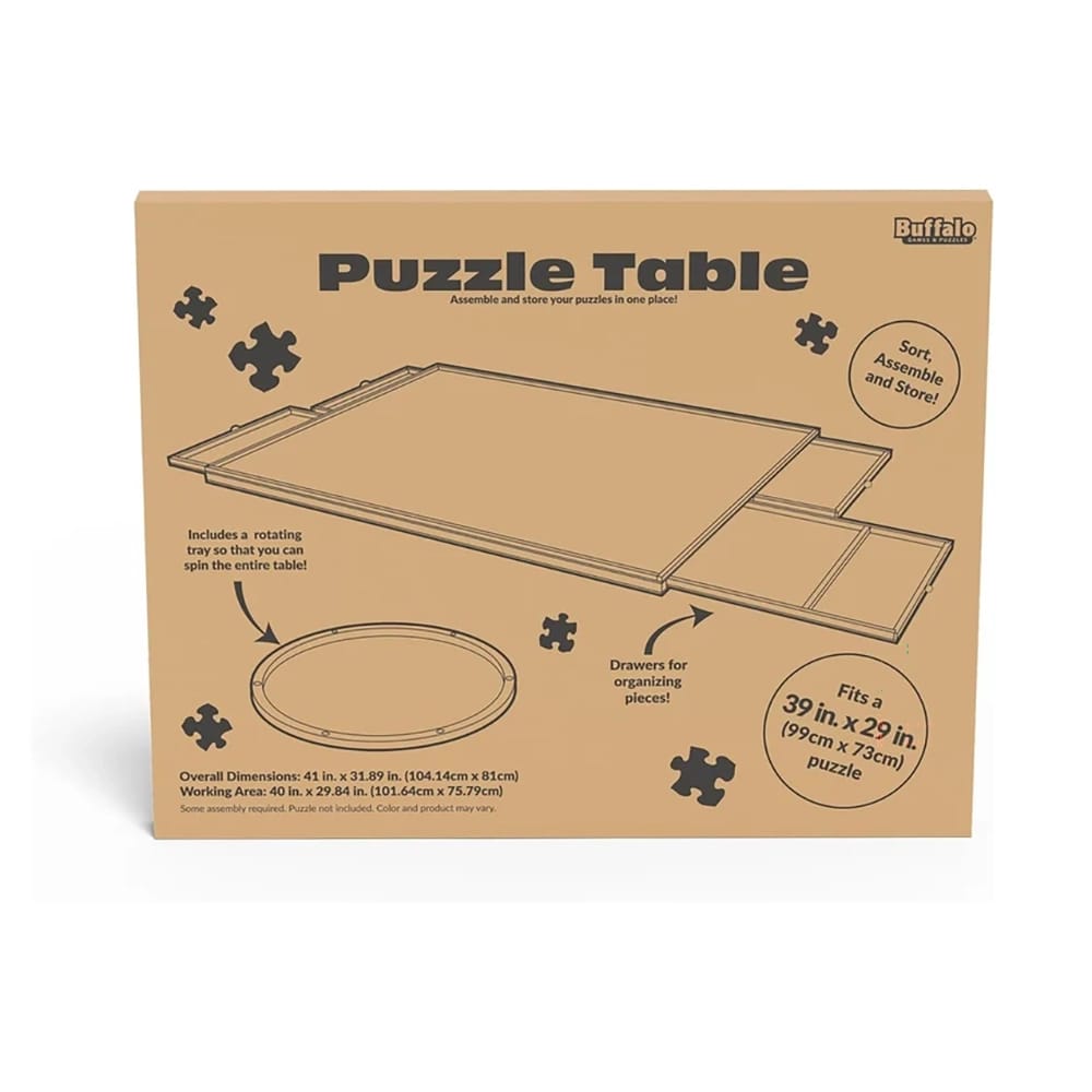Wooden Puzzle Table with Drawers, 2,000 Piece Size