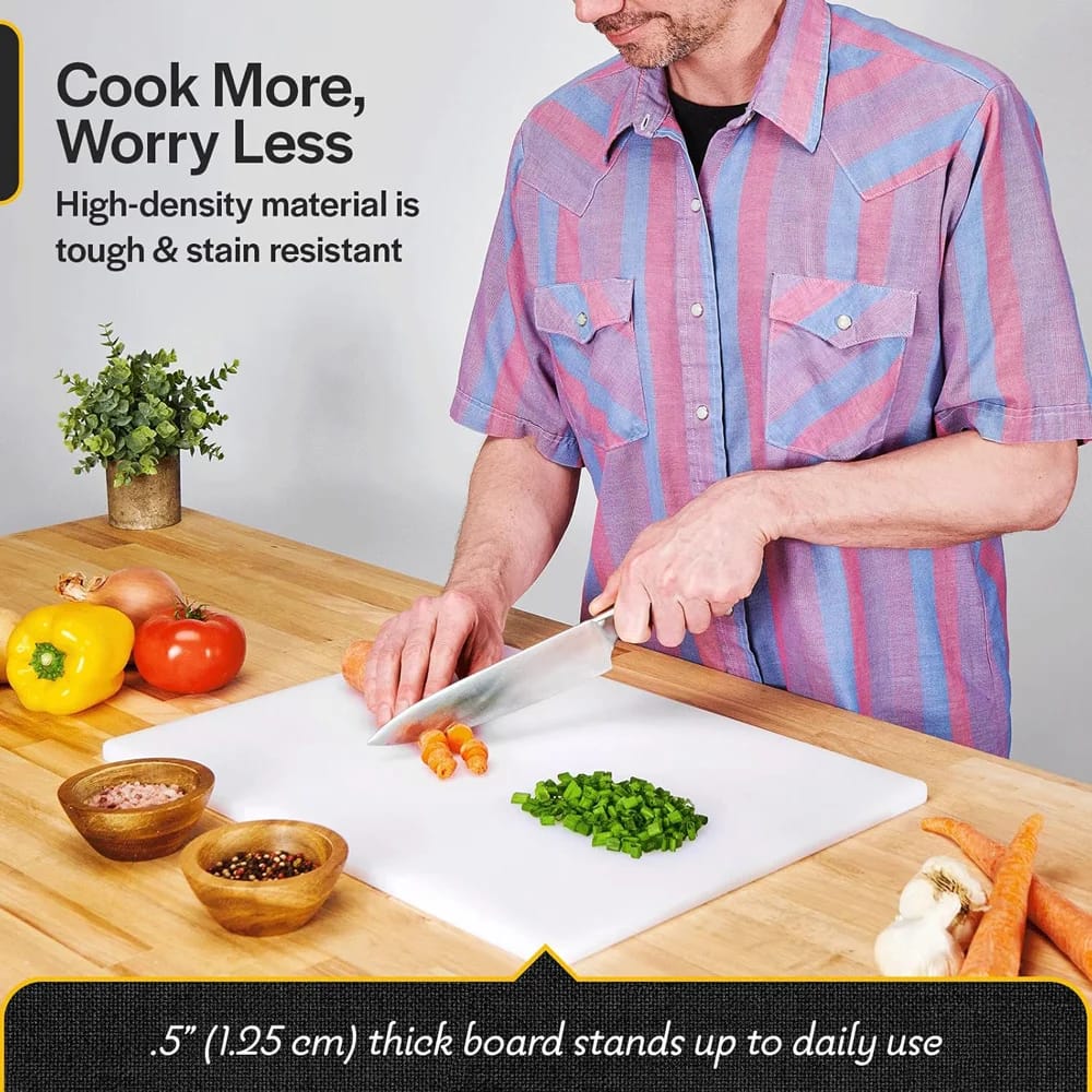 Thirteen Chefs Plastic Non-Slip Cutting Board, 30" x 18"