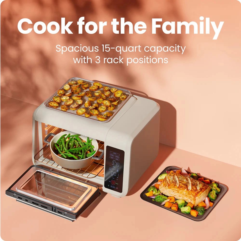 Chefman EasyAir 15 Qt. Toaster Oven Air Fryer, Chalk