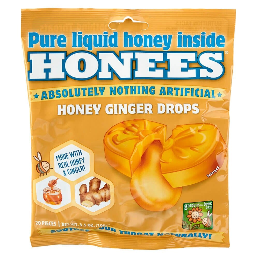 Honees Honey Ginger Drops, 20 Count