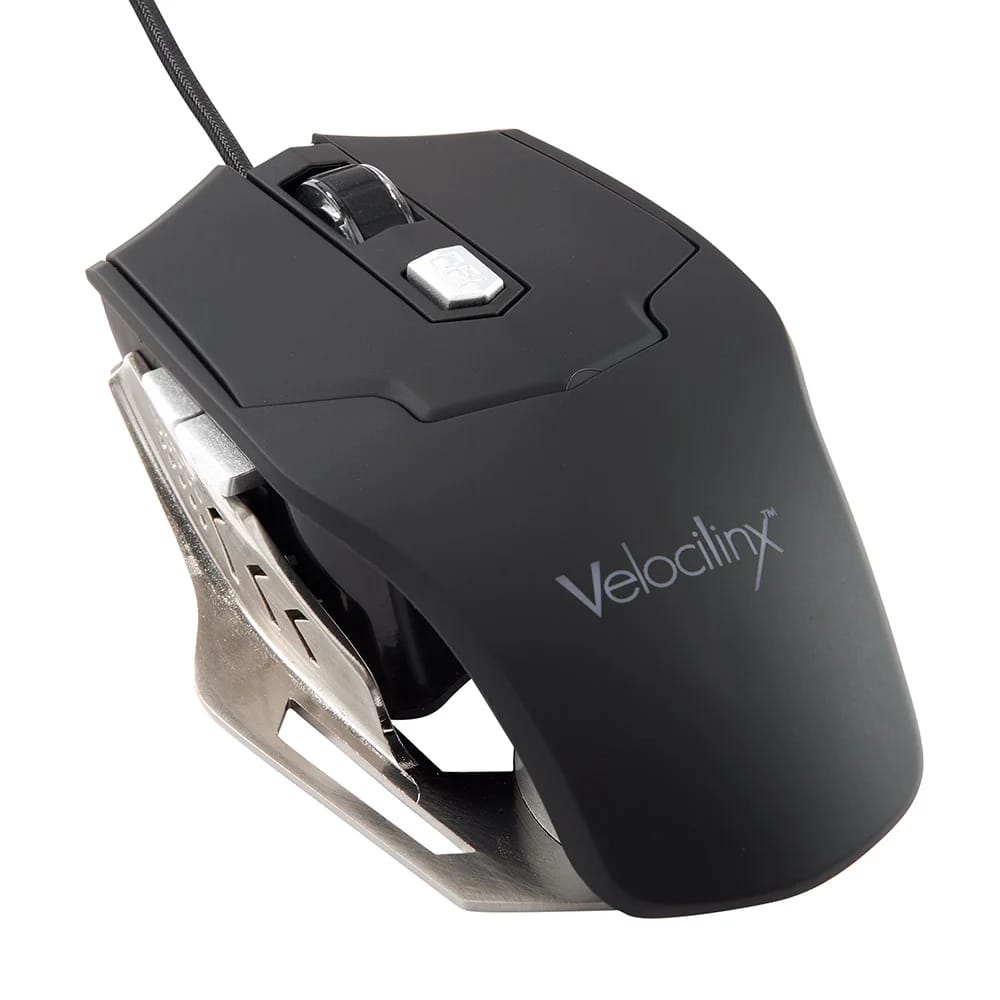 Velocilinx Optical Gaming Mouse, Silver/Black