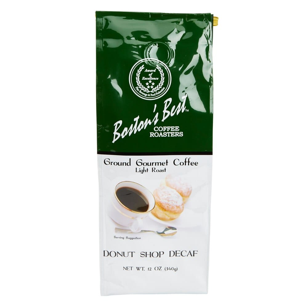 Boston's Best Light Roast Donut Shop Decaf Ground Gourmet Coffee, 12 oz