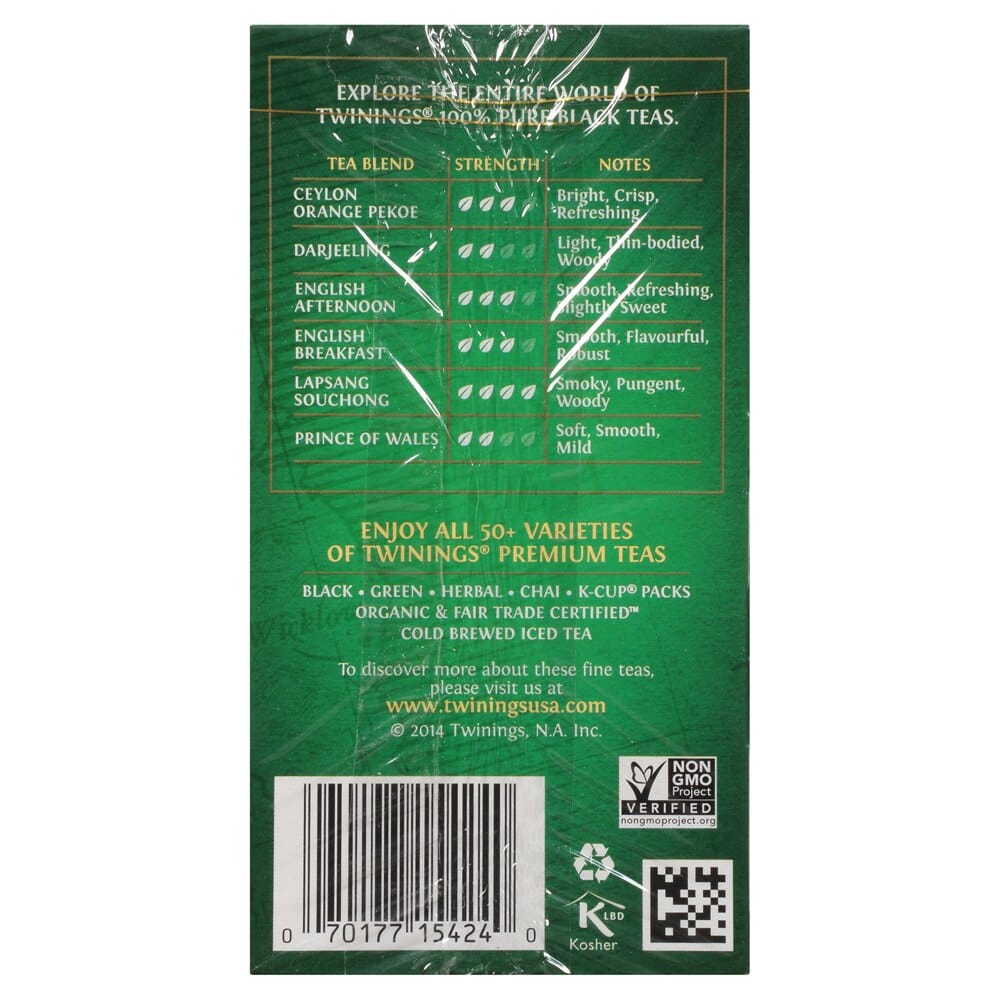 Twinings of London Irish Breakfast Black Tea Bags, 20 Count