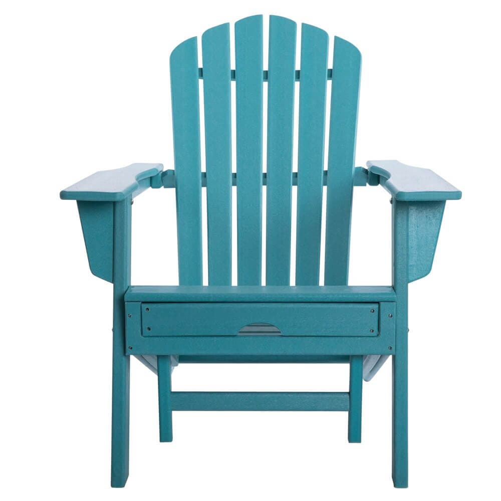 All-Weather Adirondack Chair with Ottoman, Blue