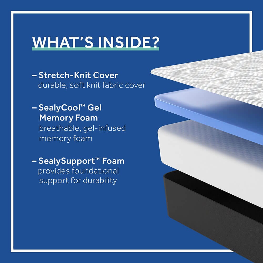 Sealy Essentials 10" Gel Memory Foam Twin Mattress