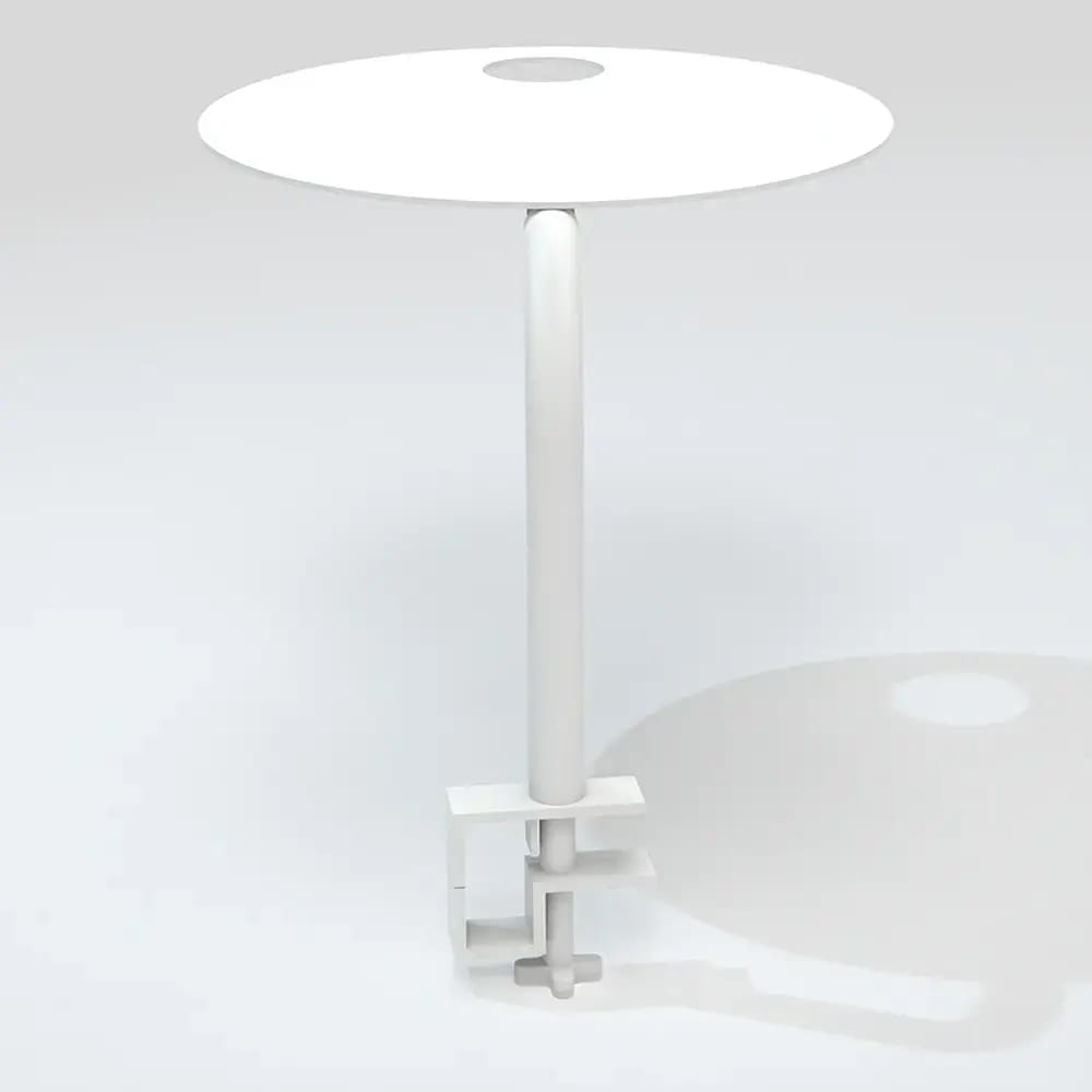 Maiori Aluminum Impression 13'' Round Clip Table, Blanc