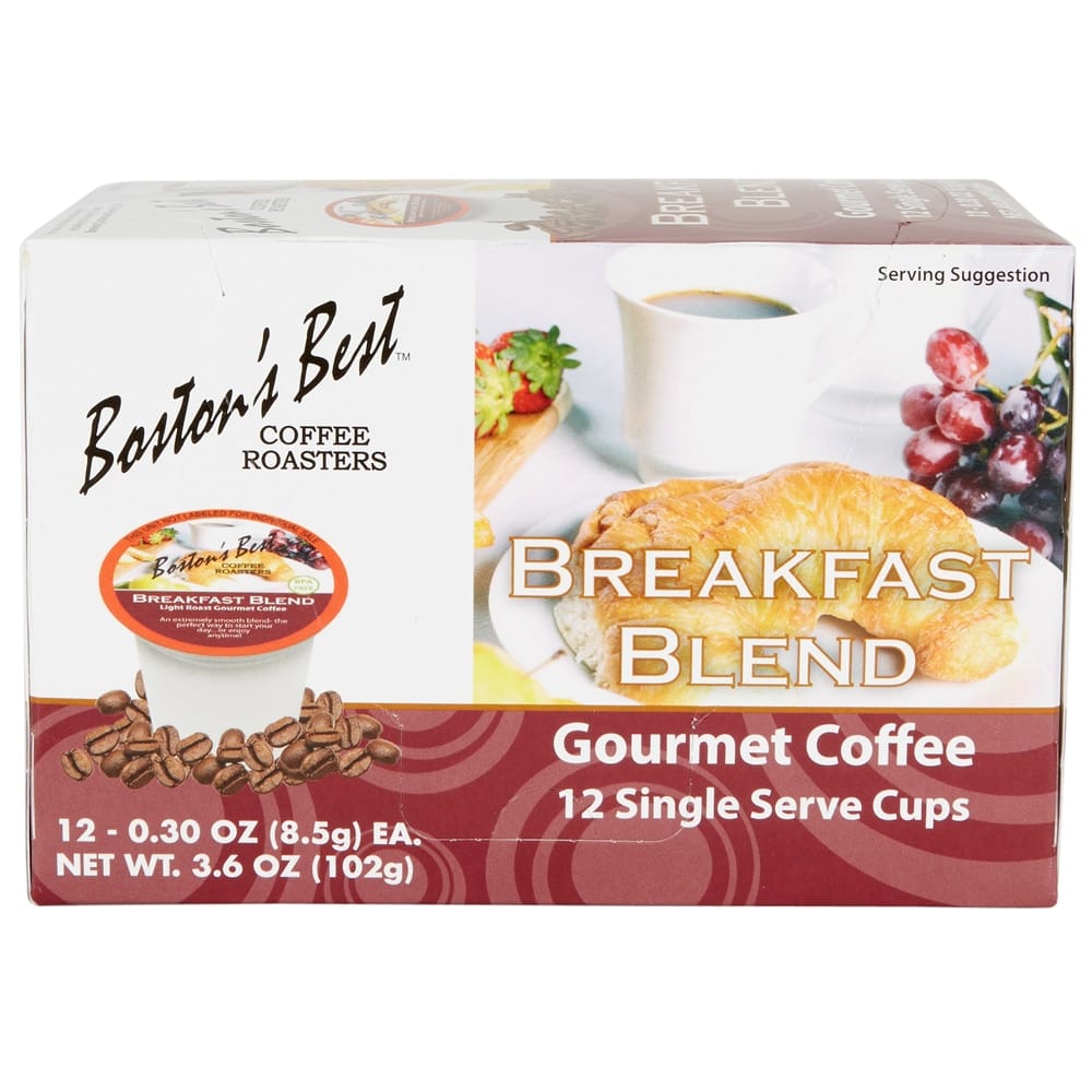 Boston's Best Light Roast Breakfast Blend Gourmet Coffee Cups, 12 Count