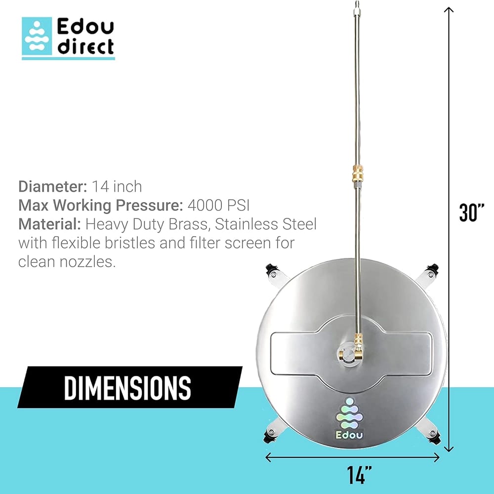 Edou Direct 14" Surface Cleaner, Silver