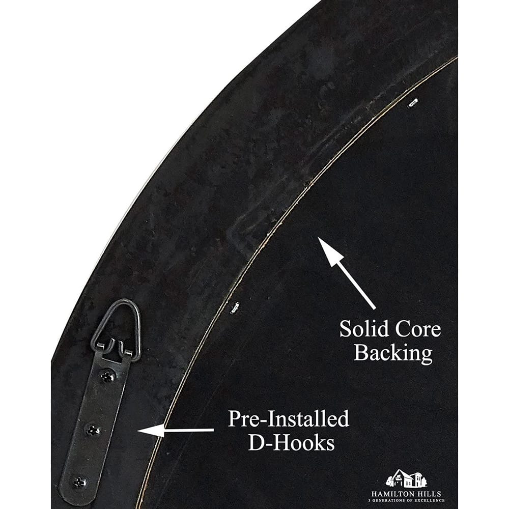 Hamilton Hills 32" Circle Wall Mirror, Black