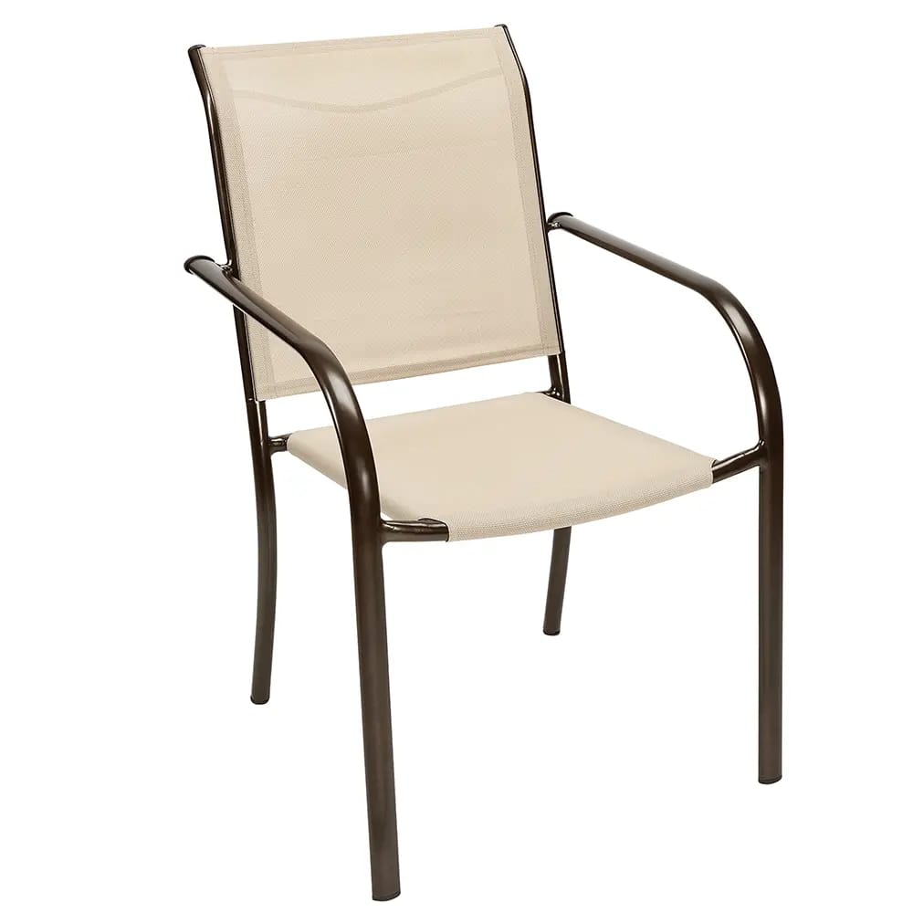 Steel Patio Sling Chair, Tan