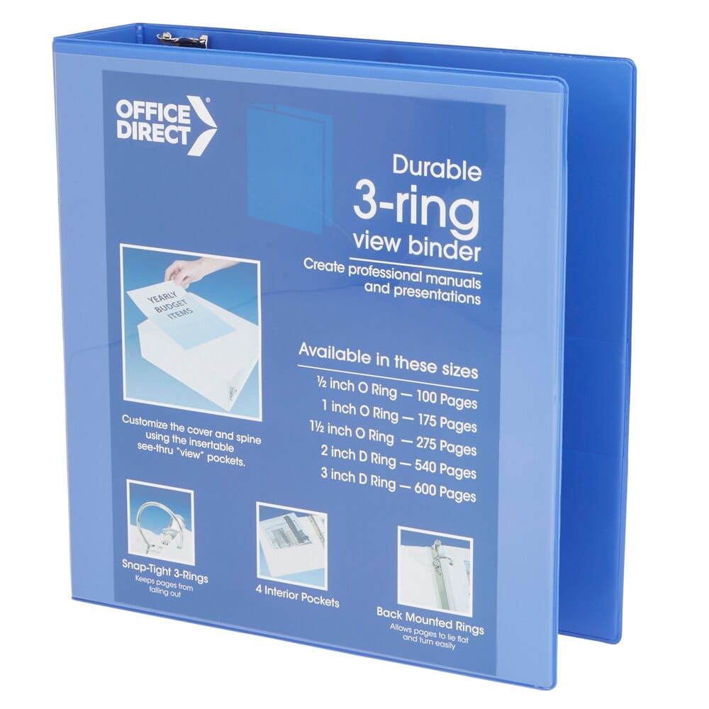 Office Direct D-Ring View Binder, 2"