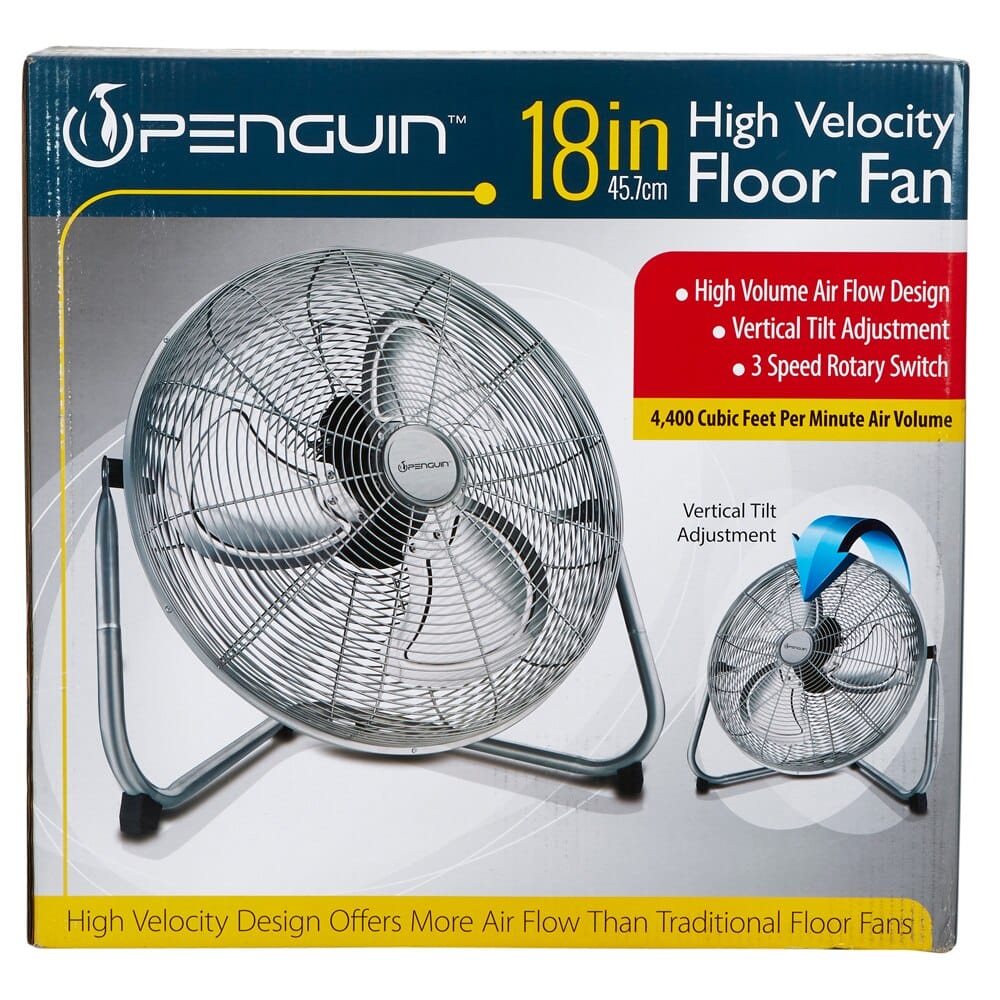 Penguin High Velocity Floor Fan, 18"